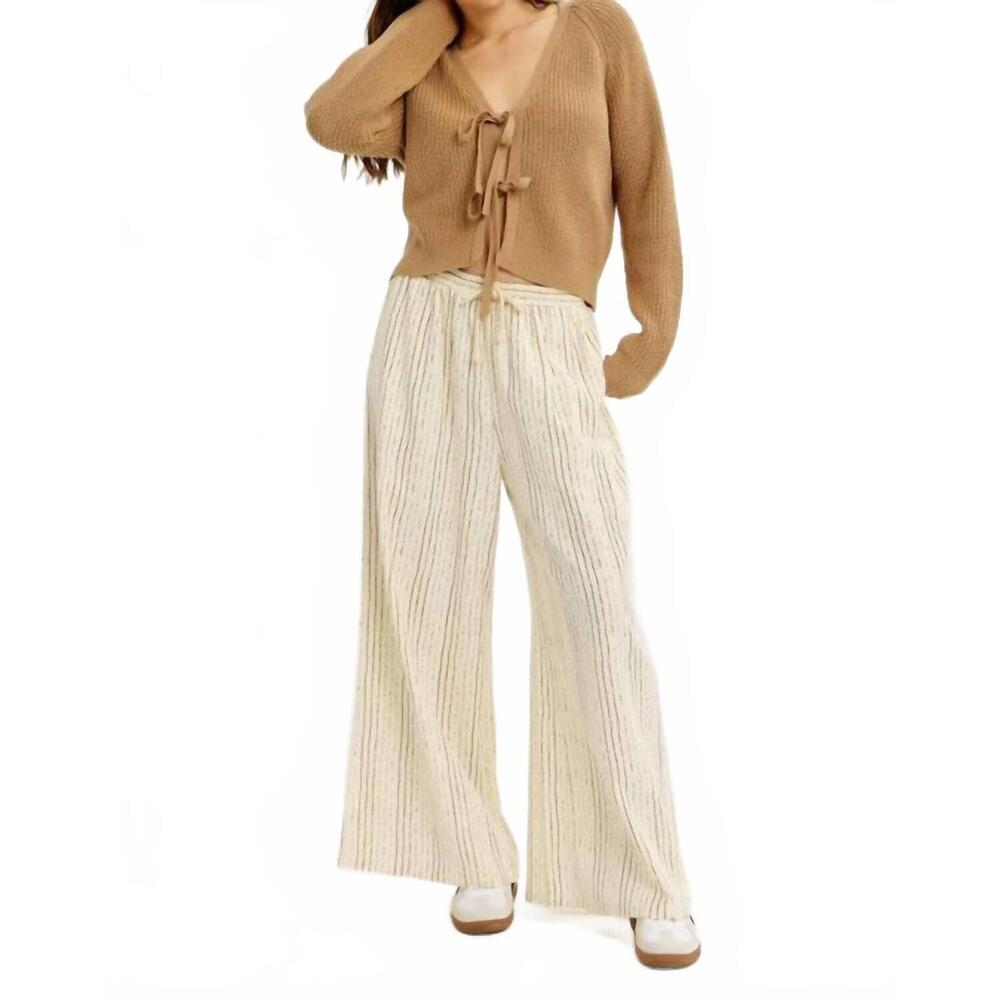 NEW IDEM DITTO bow tie cropped sweater cardigan in latte